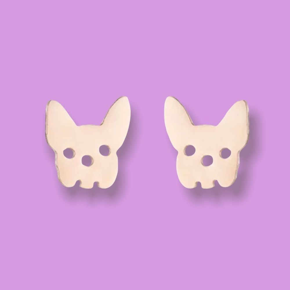 Rose Gold Dog Earrings
